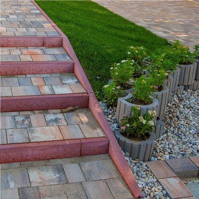 Barabás kerti szegélykő 100x200x5 cm piros