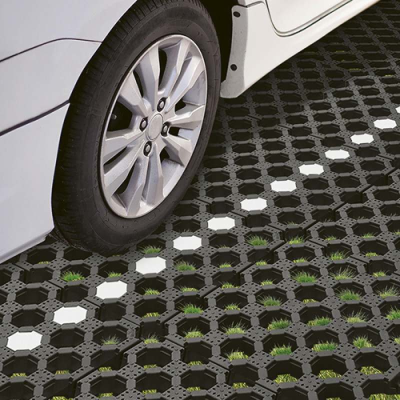 Barabás Műanyag gyeprács fekete 40 x 40 x 3 cm